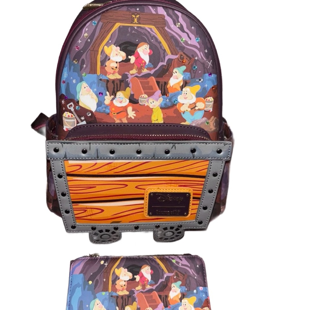 Disney loungefly Dwarfs mining Backpack and Wallet
